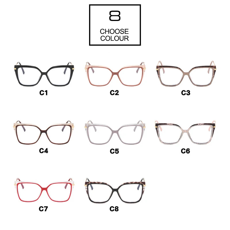 JNPCXI New Retro TR90 Square Women Glasses Frame Double Colors Fashion Leopard Clear Anti-blue Light Optical Eyeglasses
