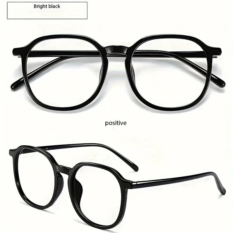 2-Pacs -- The New Ins Retro-Makeup Fashion Premium Blush Glasses Anti-Blue Light Flat Lens