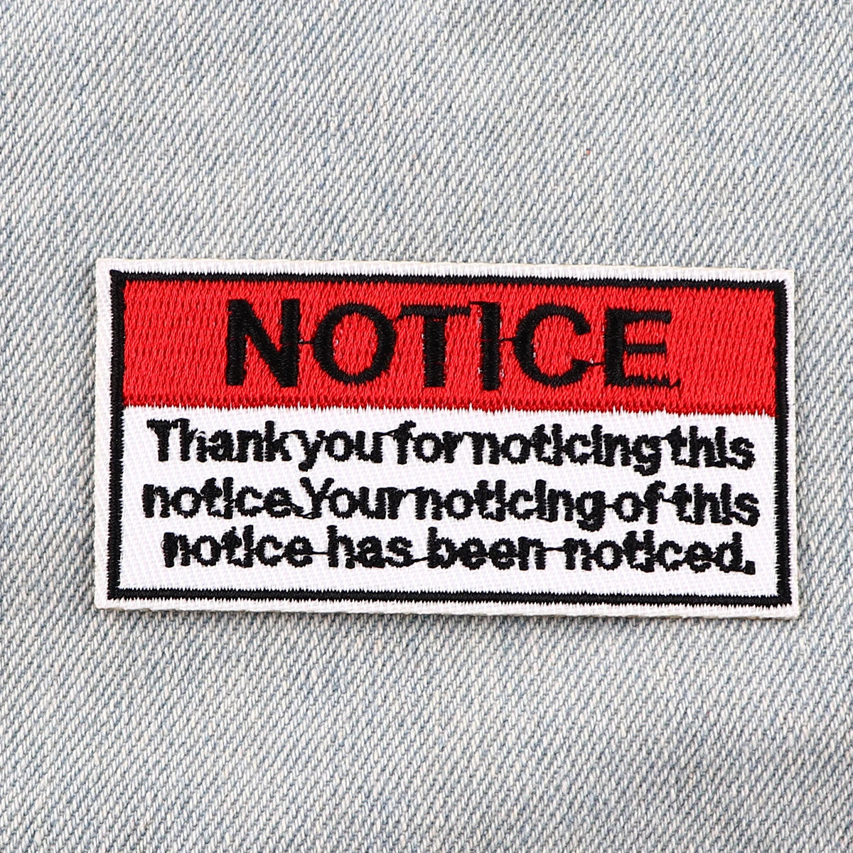 Warning Signs Patch NOTICE Iron On Patches For Clothing Stickers Quotes Embroidered Patches On Clothes DIY Clothes Stripesigns