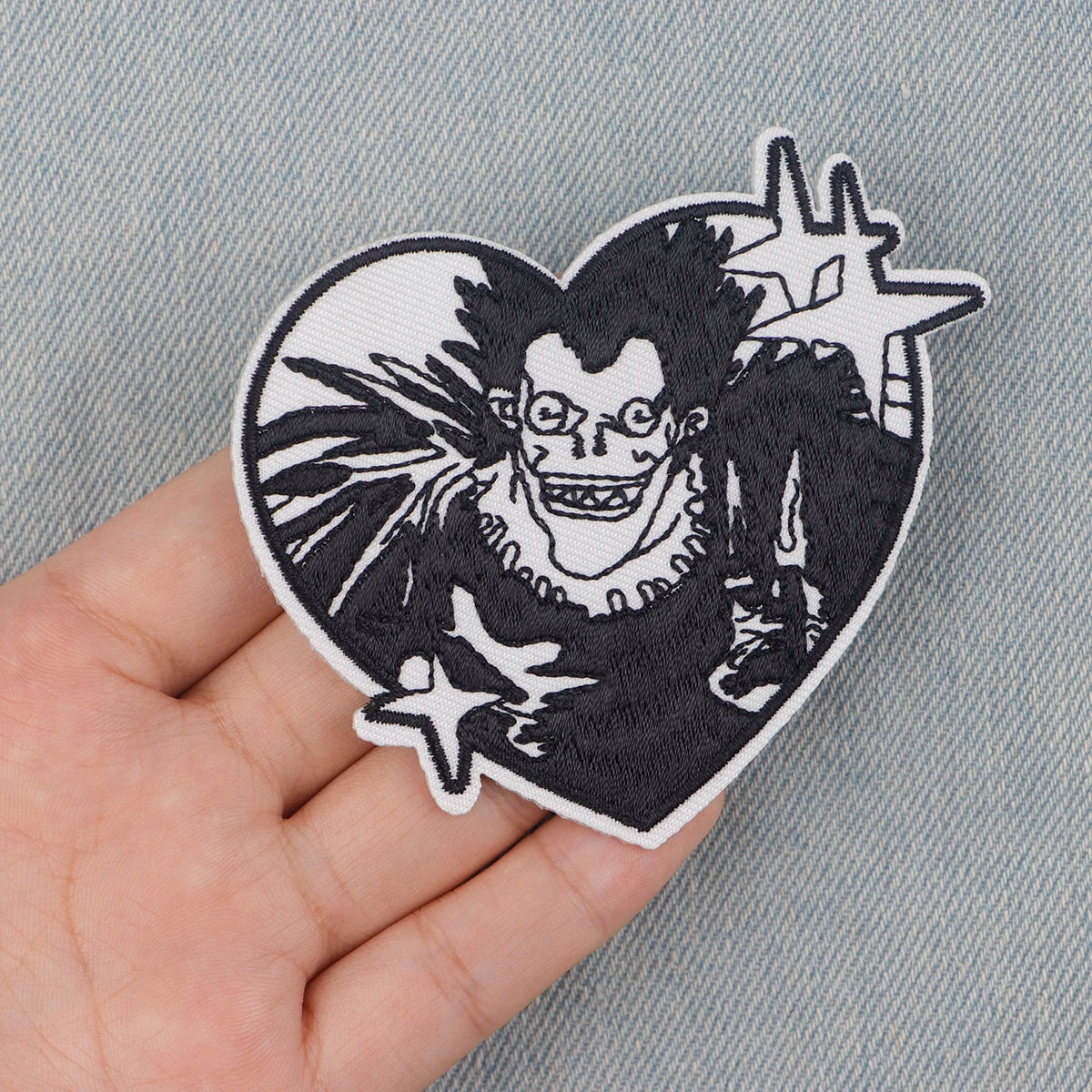 Anime L Killer Ryuk Embroidery Patch Japanese Manga Iron On Patches For Clothing Thermoadhesive Patches On Clothes DIY Sew Badge