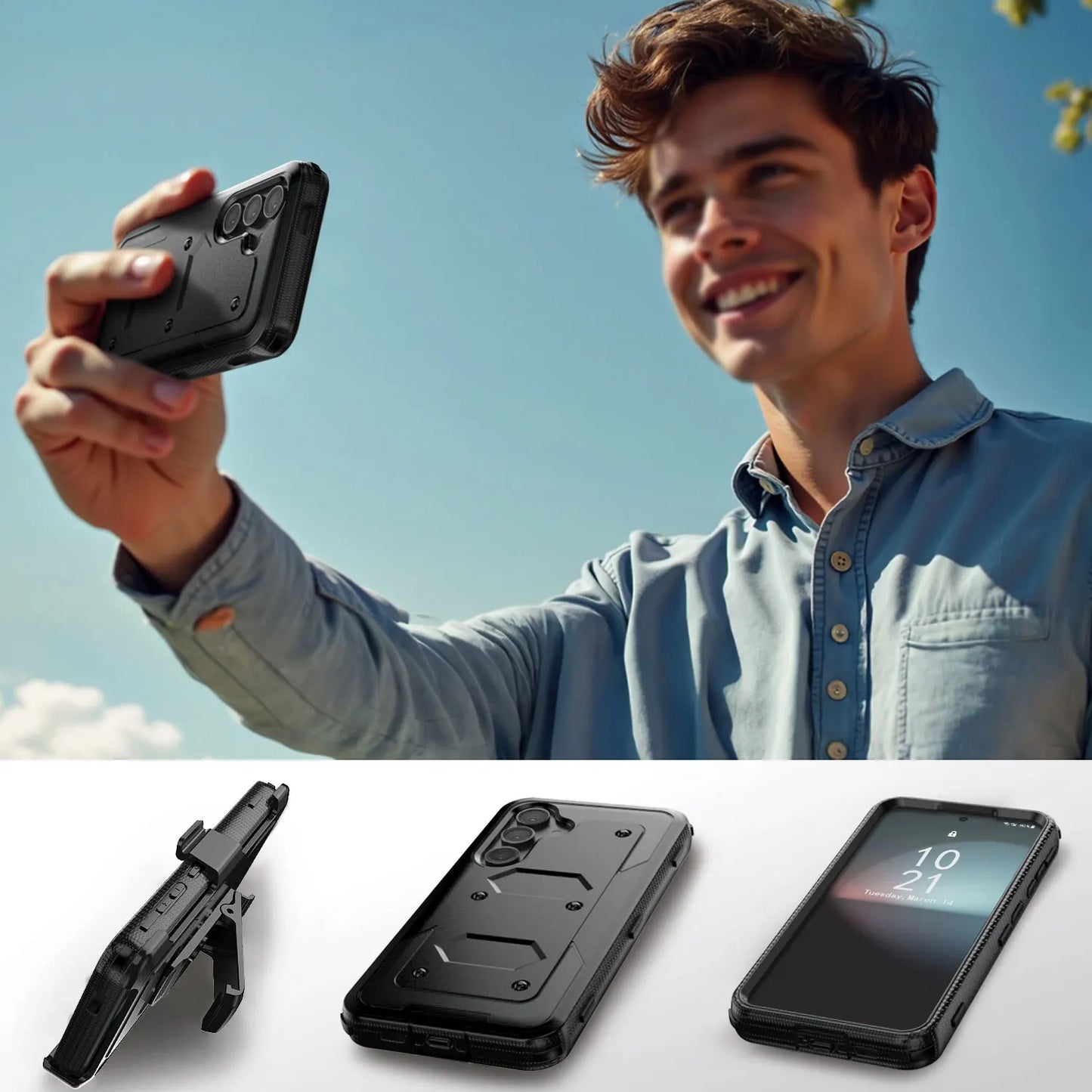 Samsung Galaxy S24/S24+/S24 Ultra/S24 FE Rugged Shockproof Heavy Duty Phone Case