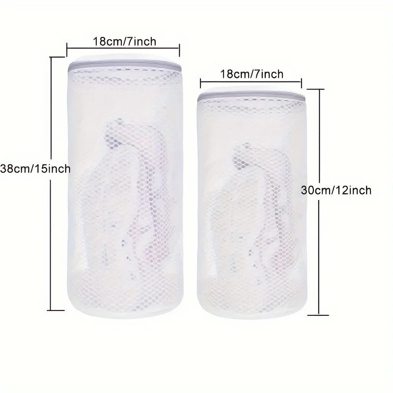 2pcs Shoes Mesh Laundry Bag Machine Wash Clothes Shoes Protective Bag, for University Dormitory Durable Washing Bags