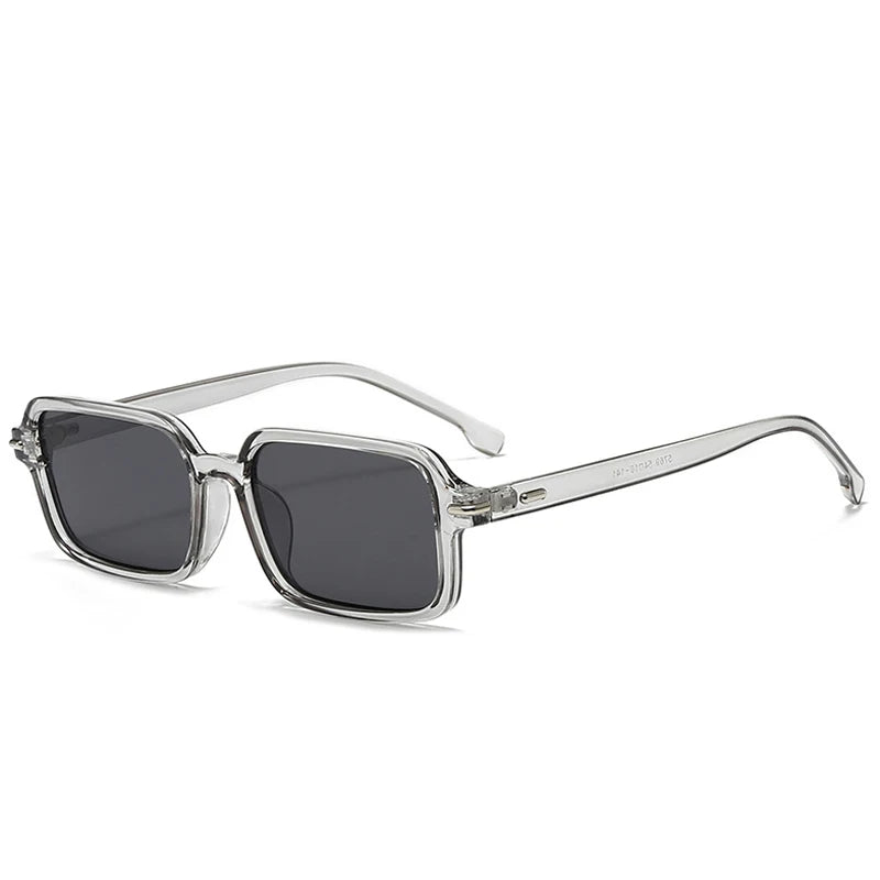 JNPCXI Retro Rectangle Sunglasses Women Fashion Rivets Eyewear Men Trending Punk Leopard Blue Sun Glasses Shades UV400
