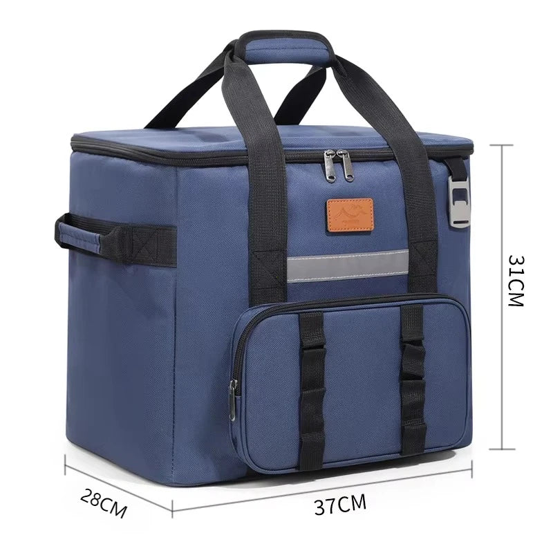 32L Thermal Food Carrier Bag for Women Large Insulated Cooler Tote with Zipper Portable Leakproof Picnic Bag for Camping Beach
