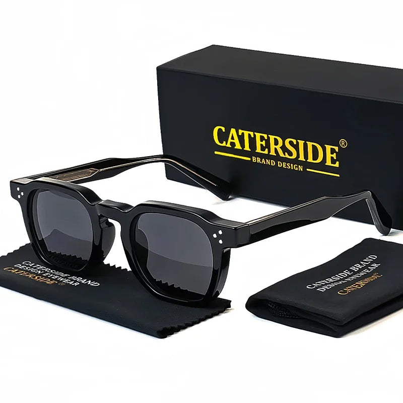 CATERSIDE New Retro Punk Square Sunglasses Men Small Frame Personalized Design Sun Glasses for Women Travel Party Festival Gift