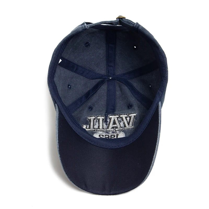 Men's Baseball Cap Fashion VAIL Letter Embroidered Cotton Soft Top Women Hats Summer Casual Travel Visor Caps Trucker Hat Unisex