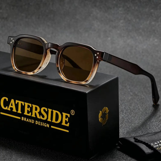 CATERSIDE Retro Square Sunglasses Men Punk Fashion Brand Sun Glasses for Women Travel Party UV400 Summer Style Lunette De Soleil