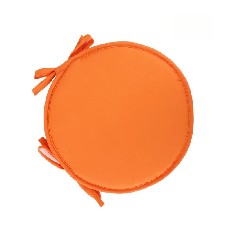 1pc Circular Strap Thickened Sponge Chair Cushion Simple Fabric Dining Chair Cushion With Straps Outdoor Picnic Seat Cushion