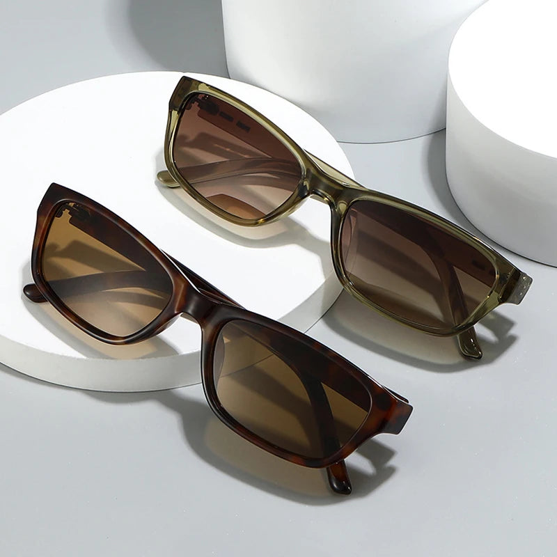 JNPCXI Retro Rectangle Sunglasses Women UV400 Protection Eyewear for Female Male Fashion Punk Sun Glasses Shades