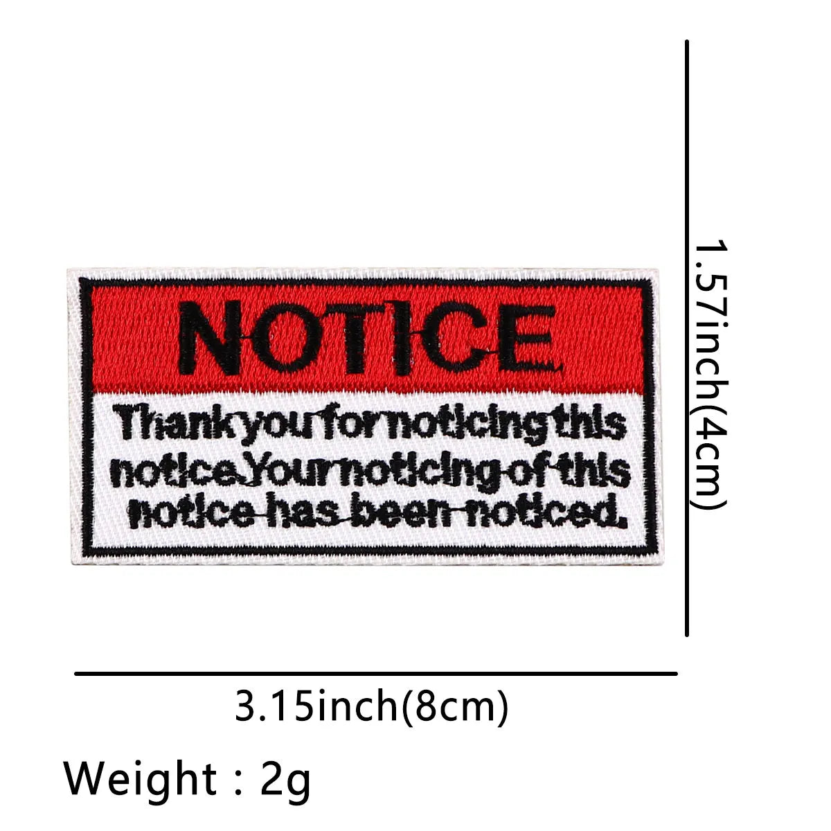 Warning Signs Patch NOTICE Iron On Patches For Clothing Stickers Quotes Embroidered Patches On Clothes DIY Clothes Stripesigns