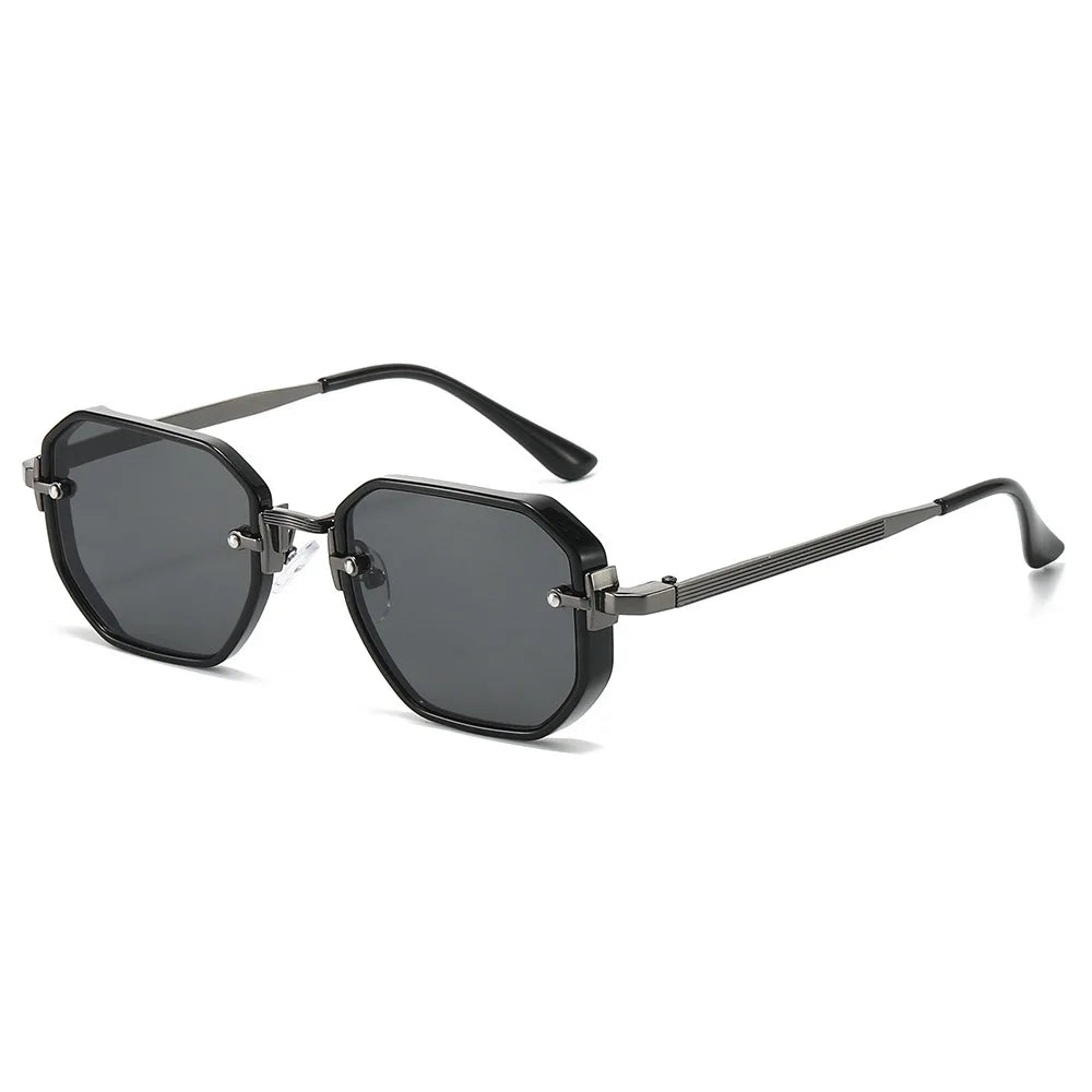 JNPCXI New Fashion Square Sunglasses Men Punk Shades UV400 Retro Metal Trending Gradient Women Sun Glasses