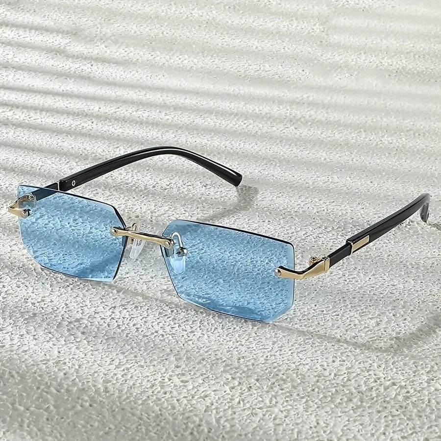 1 Pair of Fashionable Square Frameless Glasses for Both Men and Women Casual Daily Wear Simple Party Photography