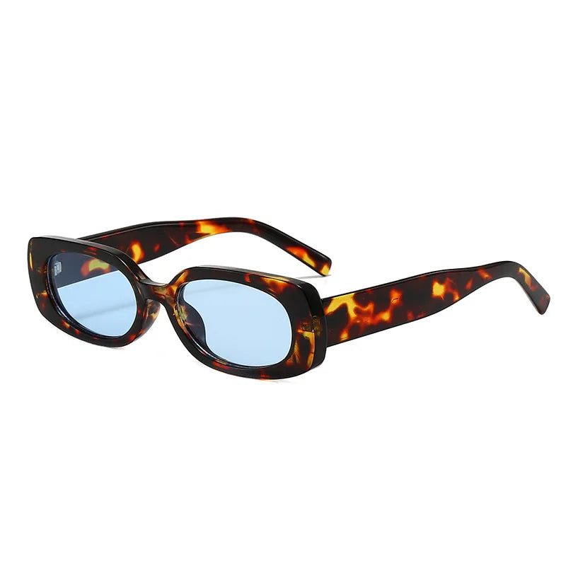 JNPCXI Ins Hot Fashion Small Rectangle Sunglasses Women Retro Candy Color Shades UV400 Men Punk Leopard Sun Glasses