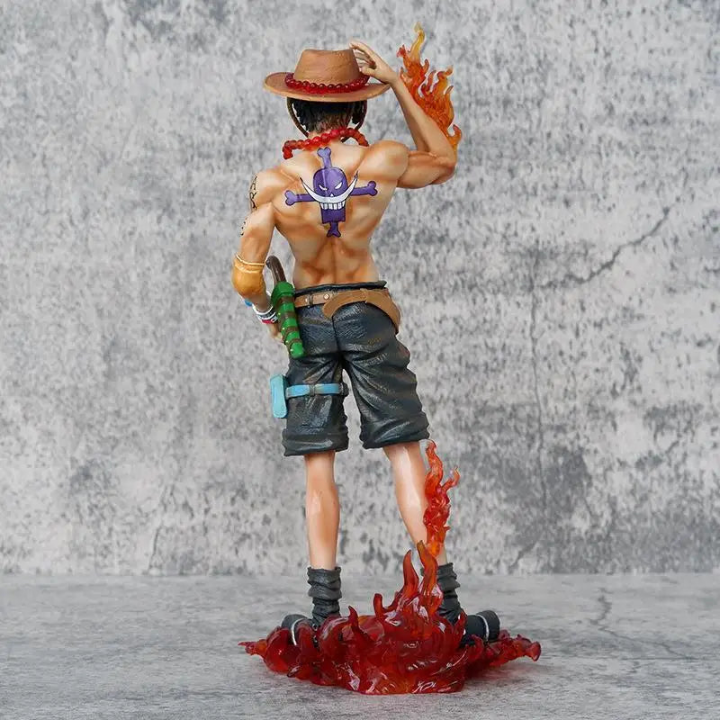 23cm-9 inch Anime One Piece Figure Ace in Flame Statue PVC Collectible Statue