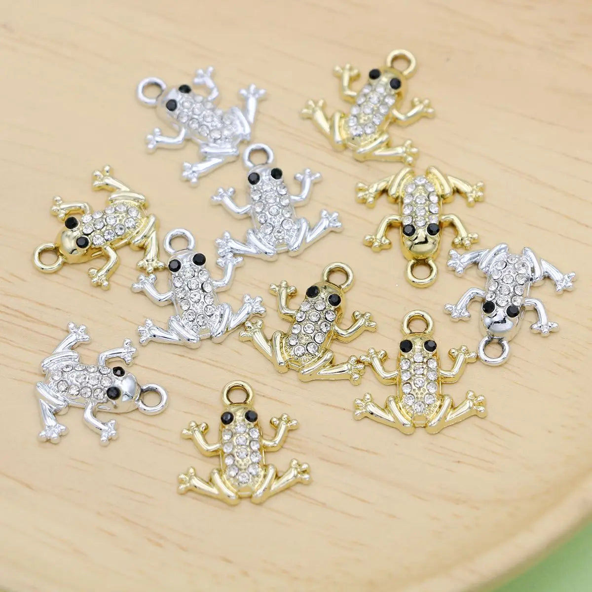 10Pcs Gold Plated Frog Charm Pendant for Jewelry Making Earrings Bracelet Necklace Accessories DIY Craft Findings