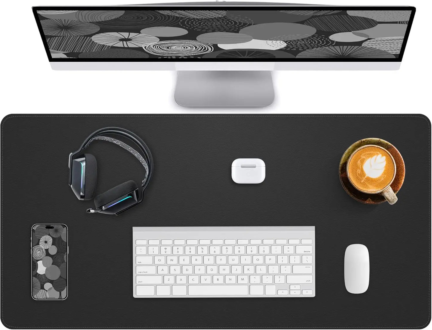 Mouse Pad Portable Mousepad Large Office Waterproof Non-slip PU Suede Stitched Edges Desk Mat Computer Keyboard Desk Pad