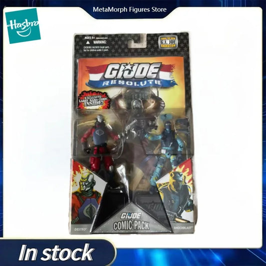 Original Hasbro G.I. Joe RESOLUTE COMIC PACK DESTRO & SHOCKBLAST Anime Figure Toy Collection Model