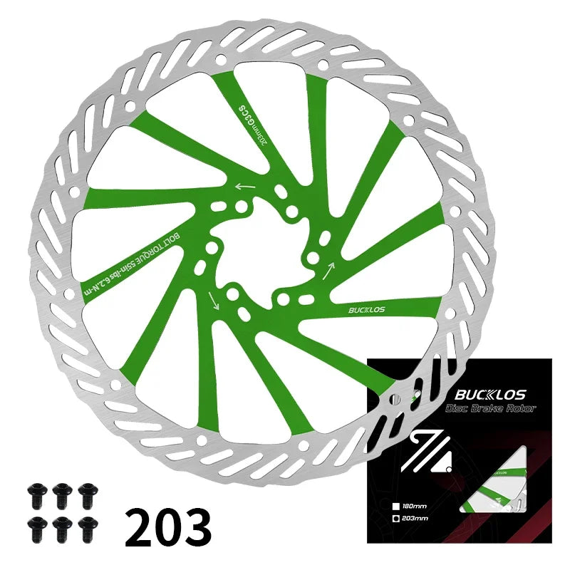 BUCKLOS 160/180/203mm MTB Rotor Disc Ultralight Bicycle Hydraulic Disc Brake Rotor Efficient Cooling Bike Disc Pad for Shimano