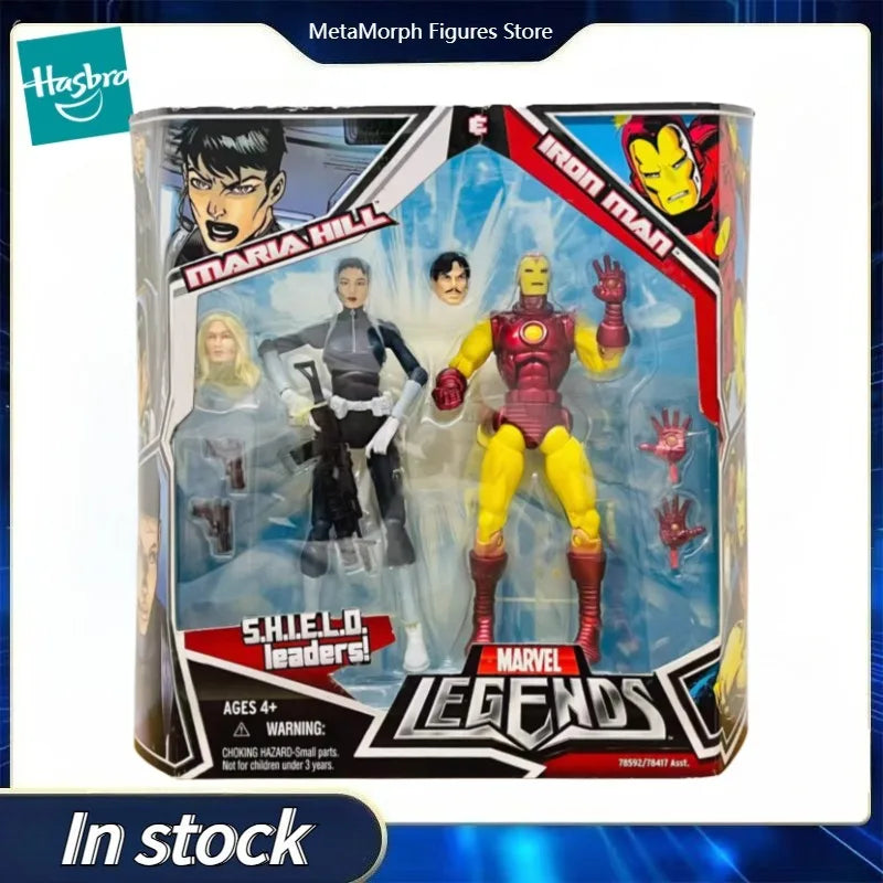 Original Hasbro Marvel Legends Series IRON MAN/MARIA HILL Anime Figure Toy Model Collection