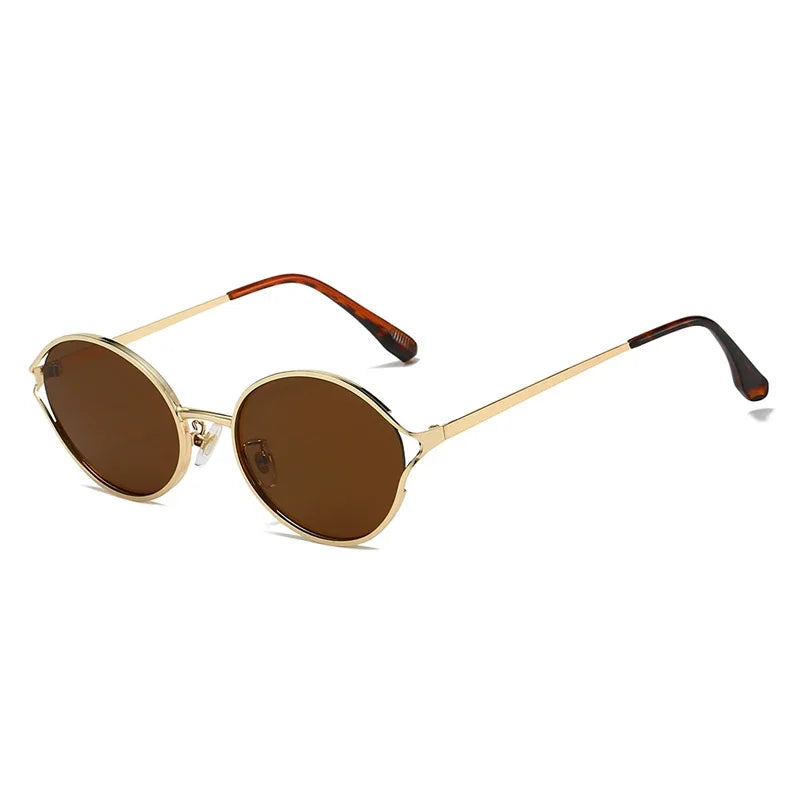 JNPCXI New Retro Round Metal Men Sunglasses Fashion Clear Gradient Punk Women Sun Glasses Shades UV400