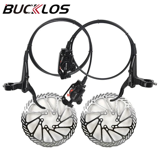 BUCKLOS Mtb Hydraulic Disc Brake 2 Pistions Bicycle Brake Caliper Front Rear 800/1500mm Mountain Bike Lever Cycling Brake Parts