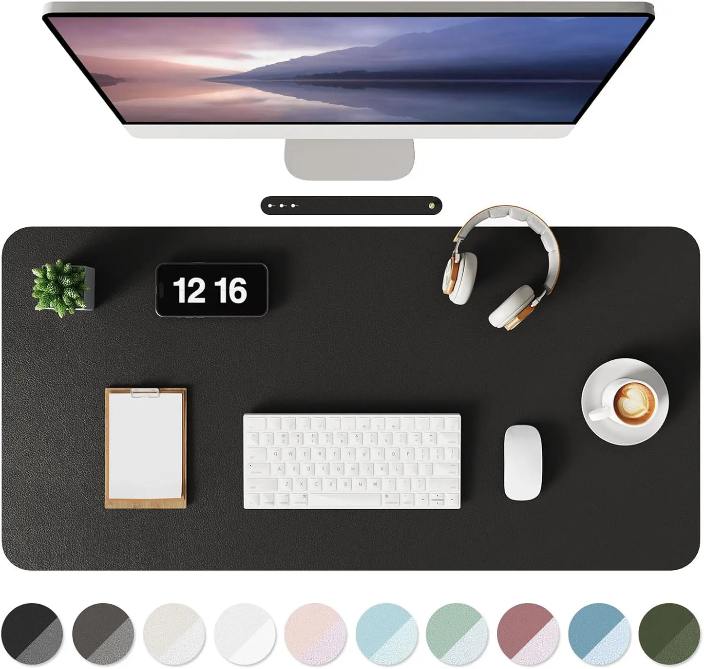 Non-Slip Desk Mat, Waterproof Desk Pad Table Protector, Large Mouse Pad Leather Writing Mat with Suede for Office /Home/Decor