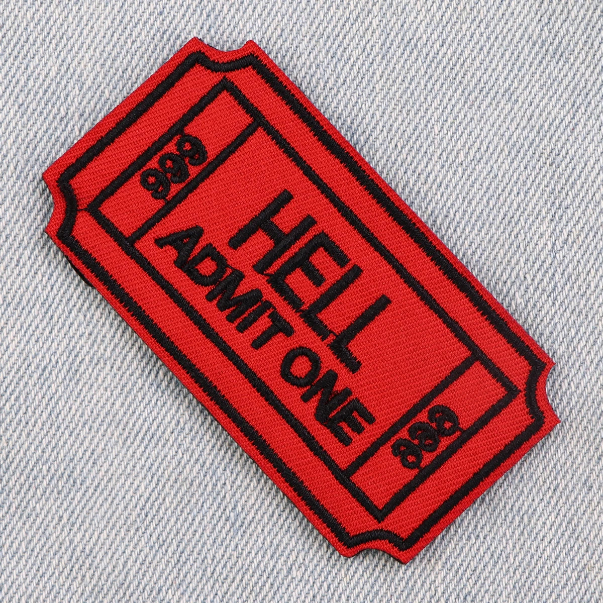 Red Tickets Patch For Clothing Iron On Patch Clothes Embroidered Patch Garment Apparel Accessories Sewing Stickers Jacket Badges