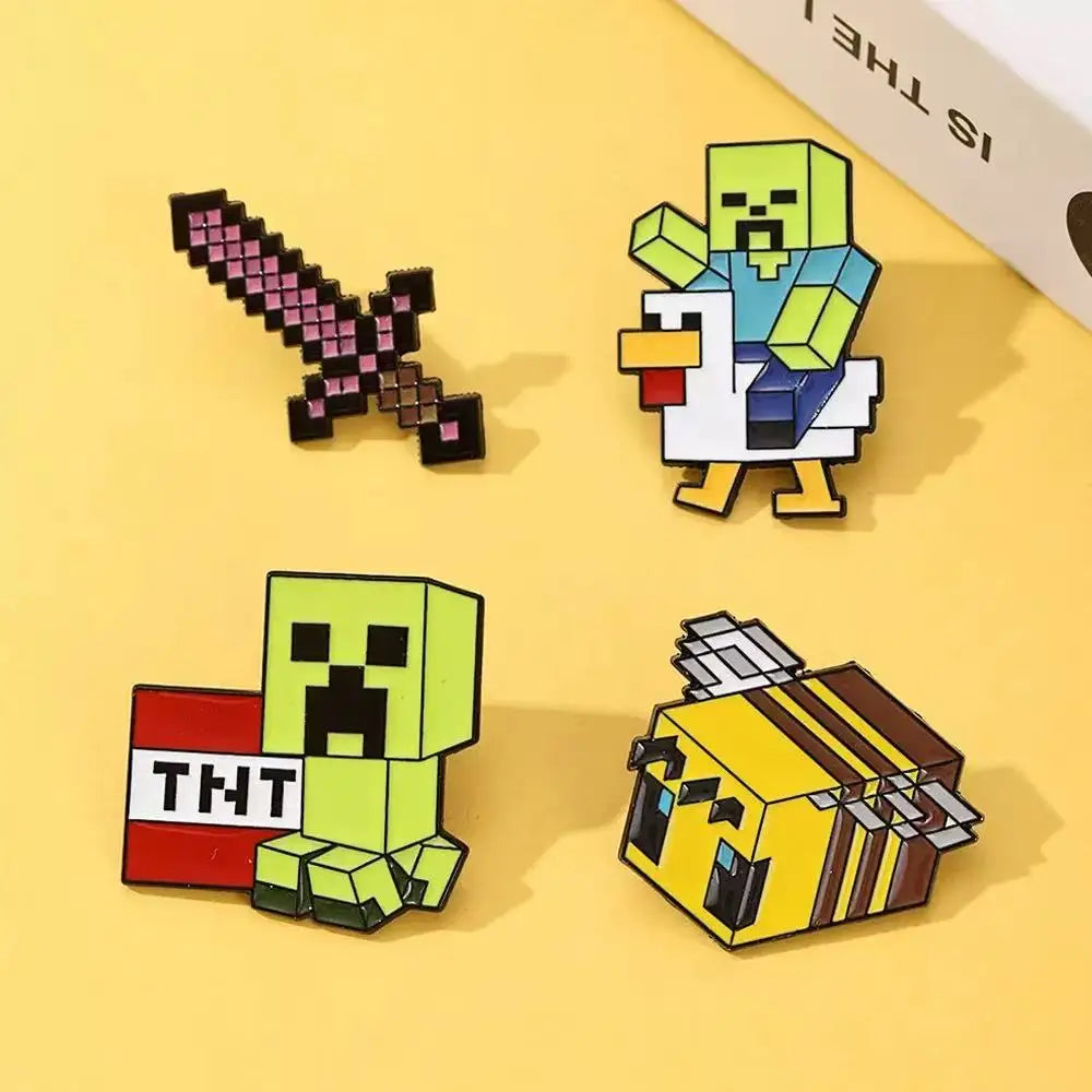 4pcs Set Creative Sword Bee Enamel Pin Brooch Metal Badge Jewelry for Clothing Backpack Accessories Unique Gift for Friends