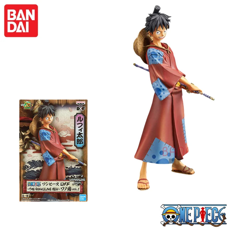 Special OfferIn Stock Original Bandai One Piece Wano Country Luffy Series Kimono Umbrella Sitting Multiple Poses Character Mol C