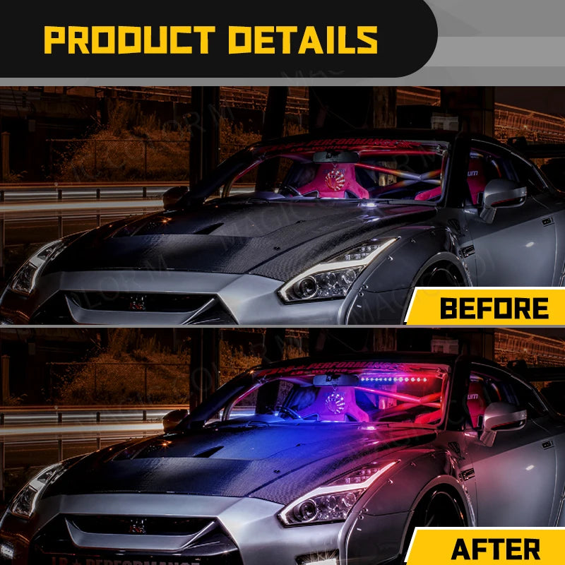 12 LED Car Strobe Lights Emergency Car Flash Parking Signal Warning Lamp Windshield Red/Blue/Yellow/White Waterproof 12V 12W