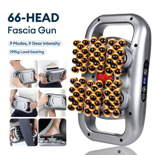 66-Heads Fascia Gun High-Frequency Vibration Body Massage Gun Back and Waist Massager Neck Shoulder Massager Muscle masajeador