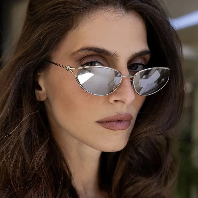 JNPCXI New Retro Metal Cat Eye Sunglasses Women Fashion Gradient Shades UV400