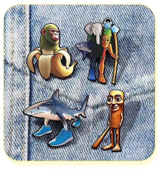 4 PCS Funny Goose Enamel Pin Cartoon Cat Brooches For Women Hat Lapel Pin Backpack Bags Badges Party Gifts Clothing Accessories