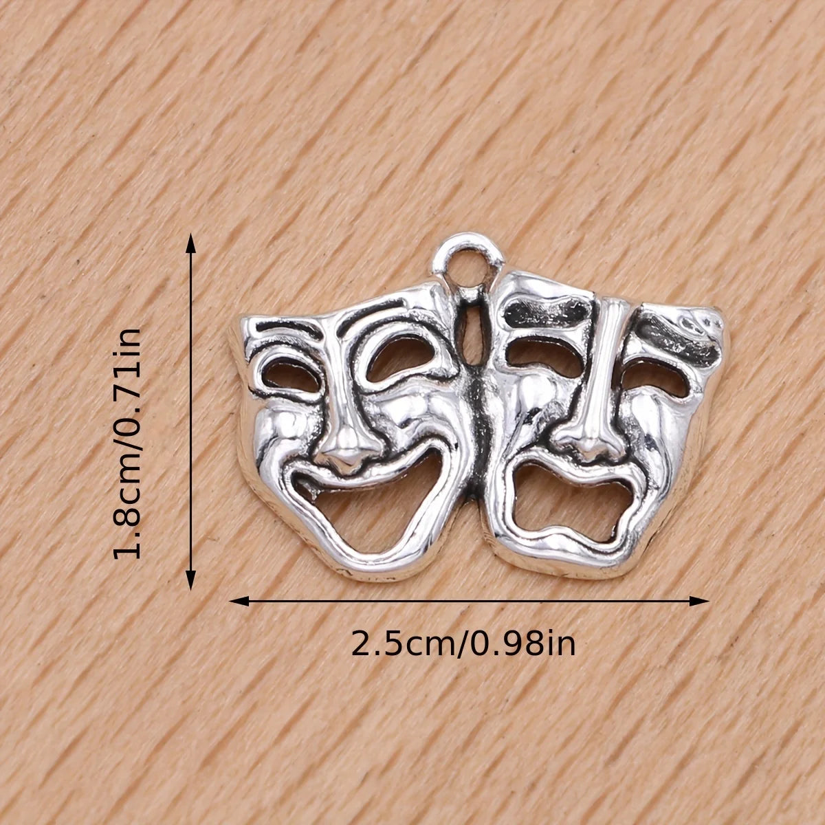 8Pcs Silver Plated Happiness Sadness Face Charms Mask Pendants for Jewelry Making DIY Necklace Earrings Key Chain Accessories