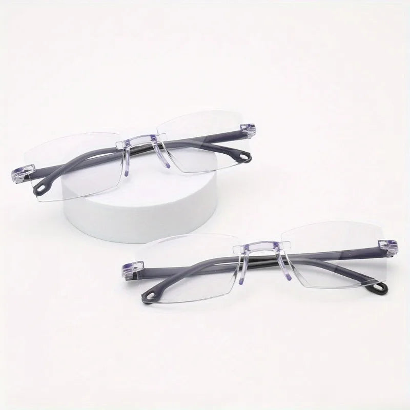 17pcs Anti-Blue Light Frameless Reading Glasses Fashionable Eyeglasses Simple Reading Glasses Unisex