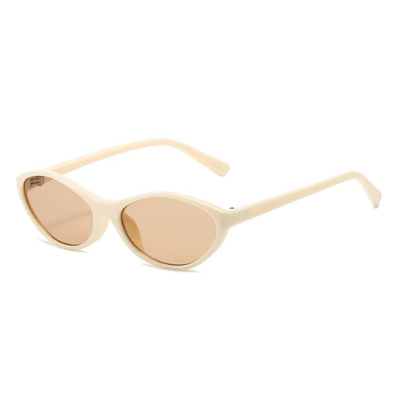 JNPCXI New Retro Cat Eye Sunglasses Shades UV400 Women Fashion Jelly Tea Sun Glasses