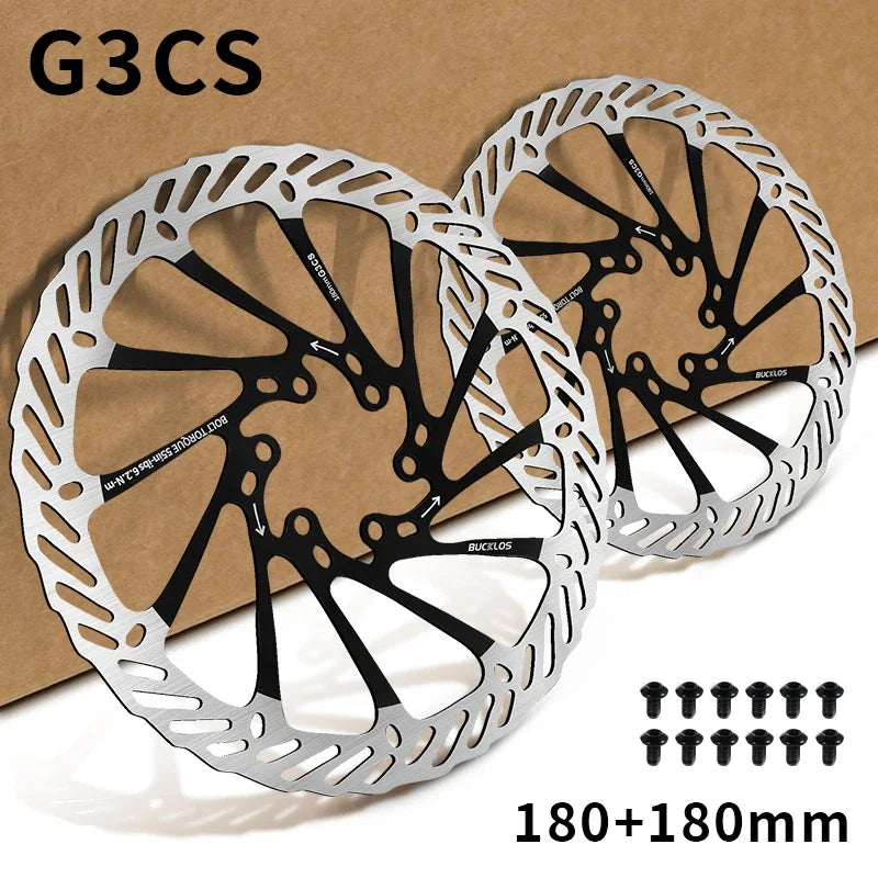 2PC BUCKLOS G3 Bicycle Brake Rotors 160/180/203mm MTB Disc Brakes Rotor Road Mountain Bike Brake Rotor with 6 Bolts Bike Parts