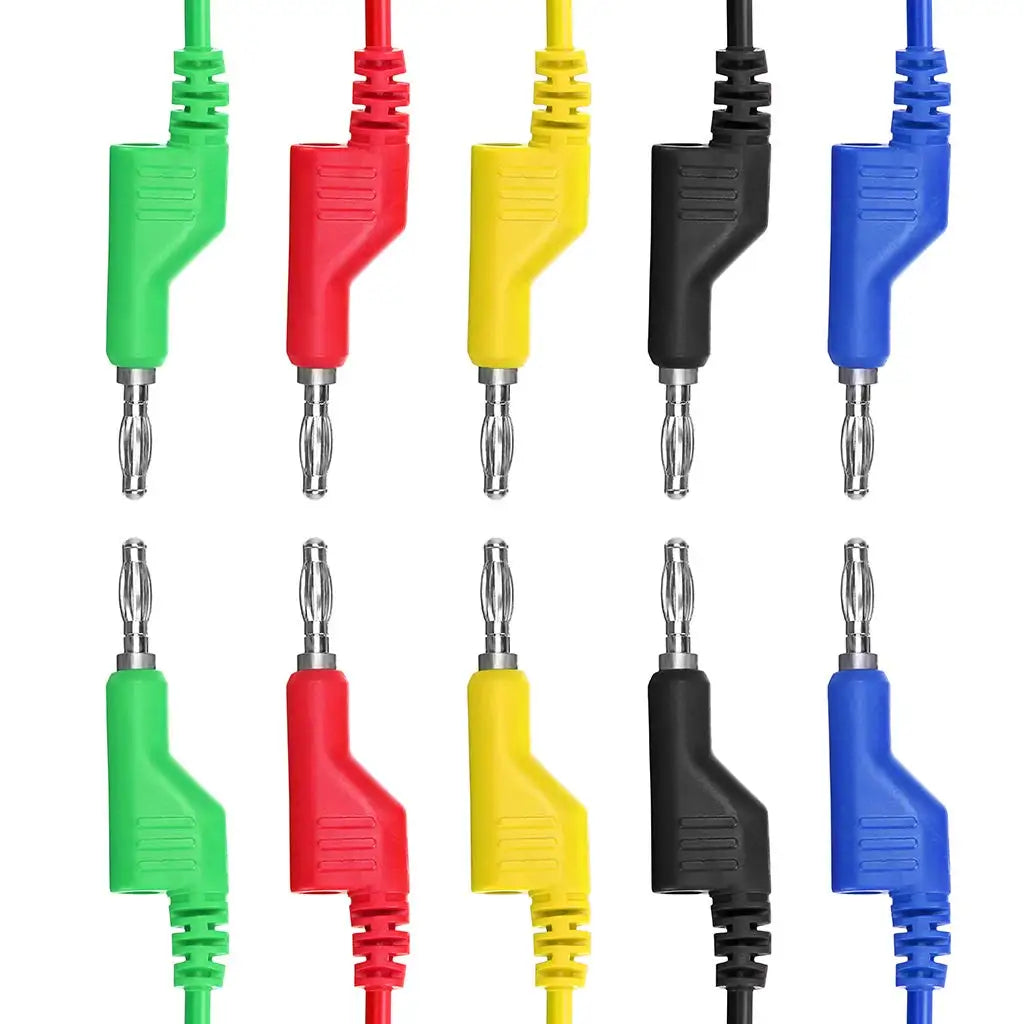 5PCS Stackable Banana to Banana Plug Test Leads Soft Electrical Test Cable Wire 3.3ft/1m for Multimeter 1000V 15A
