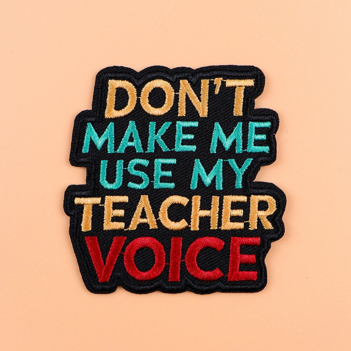 TEACHER VOICE Iron On Patch Clothes Patch For Clothing Quotes Embroidered Patch Garment Apparel Accessories Sewing Stickers