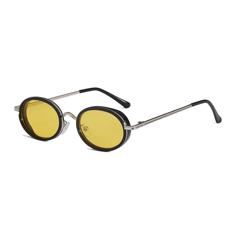 JNPCXI Fashion Small Oval Candy Color Sunglasses Women Green Leopard Shades UV400 Retro Men Punk Sun Glasses