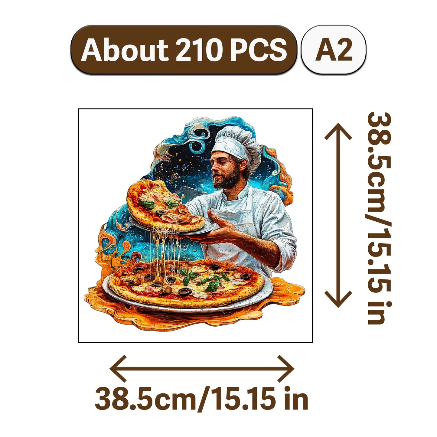 Gourmet Feast Theme Wooden Jigsaw Puzzle Wood Home Decor Painting Christmas and Halloween Gift Toy For Teen And Kid
