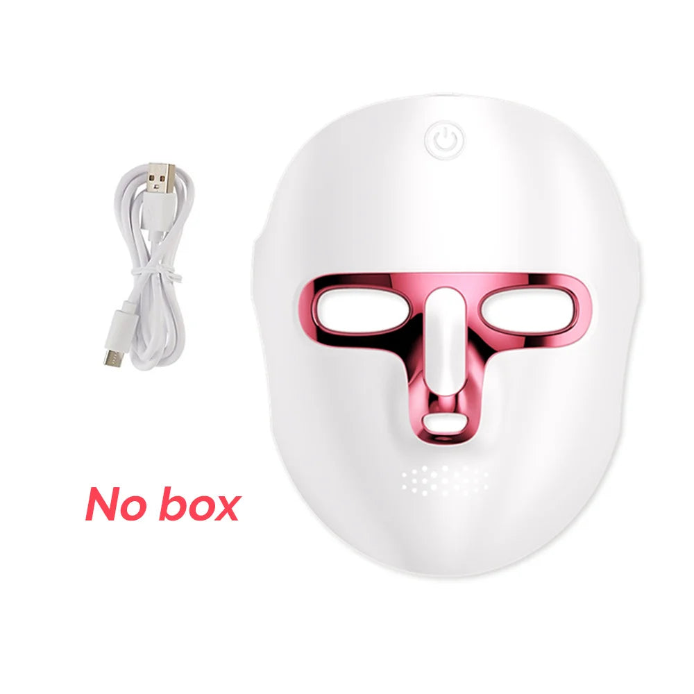 Wireless 7 Colors Photon Face Neck Beauty LED Mask Facial SPA Mask Red Light Skin Repair Skin Care Anti-Ance Tighten Anti-Aging