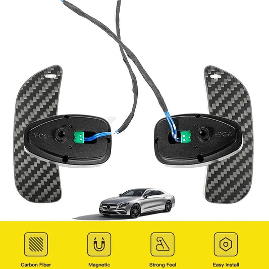 Carbon Fiber Magnetic Paddle Shifters For Mercedes Benz A Class W176 C W204 E W212 CLA C117 SLK 2011-2015 CLS W218 2011-2013