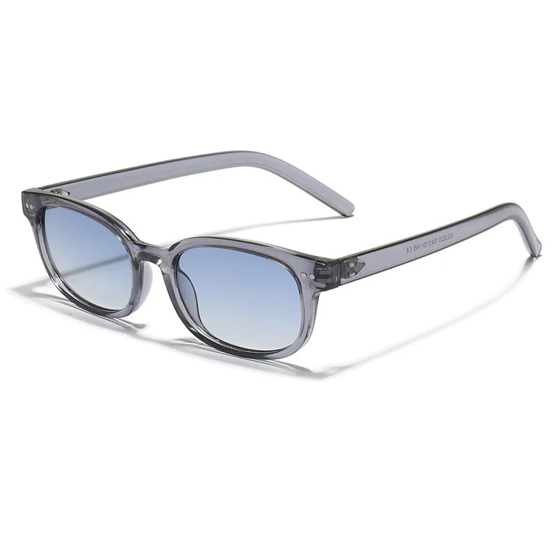 JNPCXI New Square Men Sunglasses Fashion Rivets Women Gray Blue Gradient Shades UV400