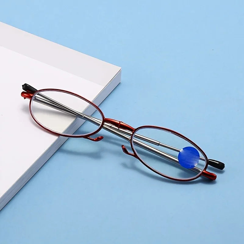 Folding Reading Glasses with Blue Light Blocking Lenses +1.0 to +4.0 Strengths Portable Pocket Design for Men Women