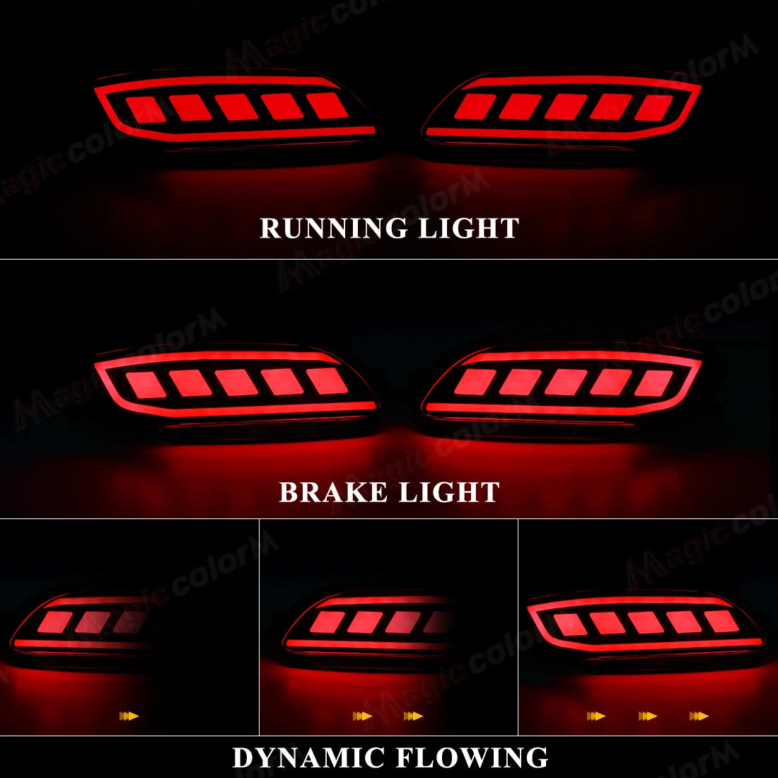 For Lexus RX For Toyota Harrier 2003 - 2008 For Venza 2013 - 2015 Rear Bumper Reflector Lights Dynamic Turn Signal Brake Lamps