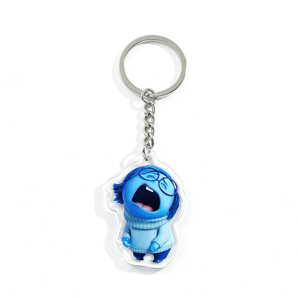 inside out Anime Keychain - Joy Anger Sadness Happiness Five Emotions Character Backpack Jewelry Accessory for Men & Women
