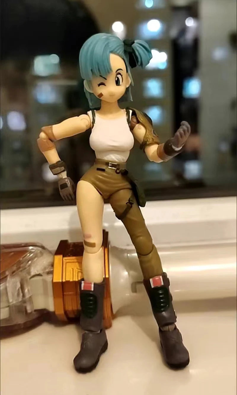 13cm SHF Dragon Ball Soldier Bulma  Action Figure PVC Battle Detector Collection