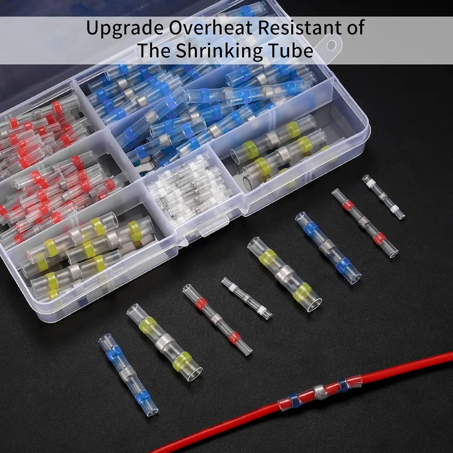 100pcs Waterproof Solder Seal Heat Shrink Butt Connectors Lug Terminals Insulated Electrical Wire Connectors for homework DIY