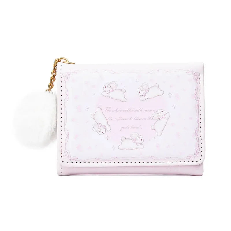 1 Pc Cute Student PU Leather Coin Purse Simple 3 Folds INS Style Credit Card Holoder Wallets Portable Cute Small Storage Bag
